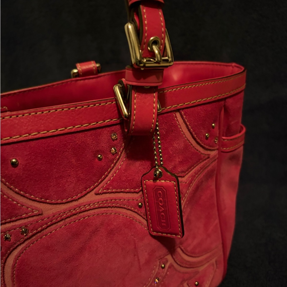 Coach Signature Fuschia Tote - Picture 2 of 5